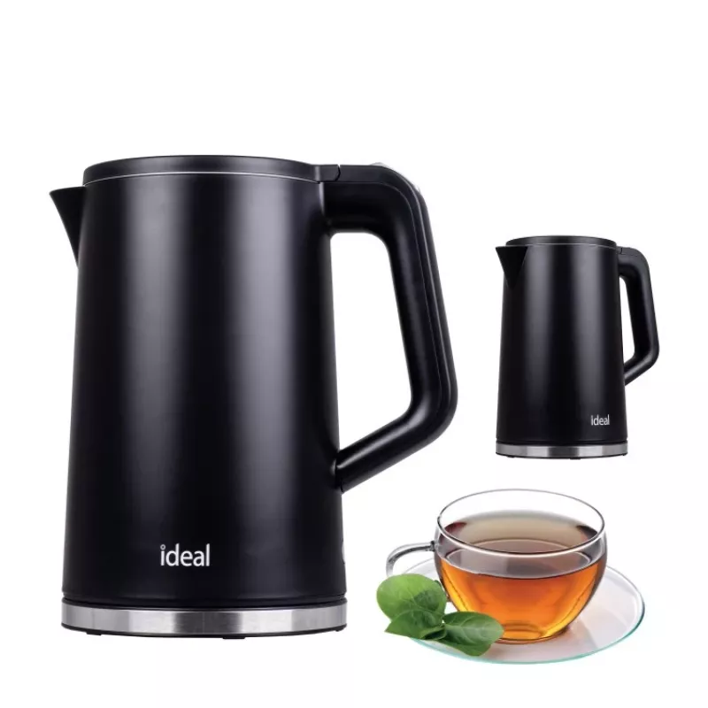 IDEAL tējkanna 1,7 l, tērauda korpuss, jauda 1500 W, melna