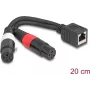 DeLOCK 88178 audio kabelis 0,2 m RJ-45 2 x XLR (3 kontaktu) melns