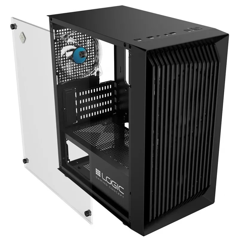 Logic Atos ARGB Mini USB 3.0 Micro Tower korpuss, melns (AM-ATOS-10-0000000-0002)