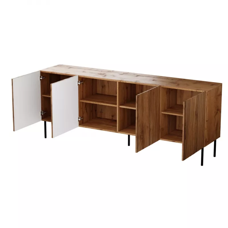 JUNGLE kumode 190x40.5x74.5 votana ozols + melnas kājas