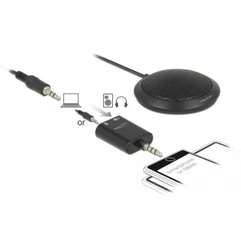 Galda mikrofons DeLOCK 65873 Melns