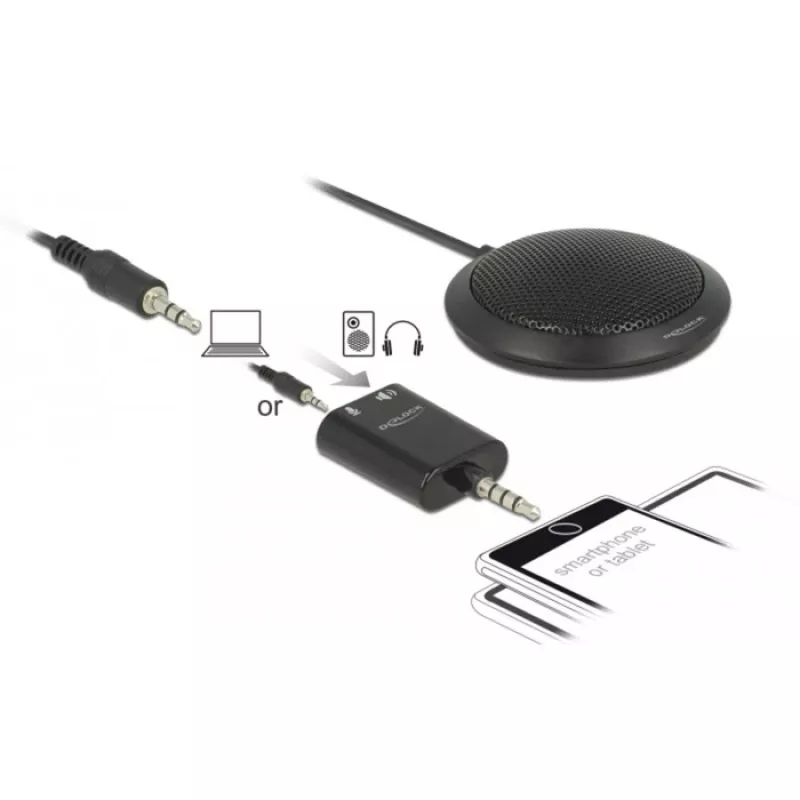 Galda mikrofons DeLOCK 65873 Melns