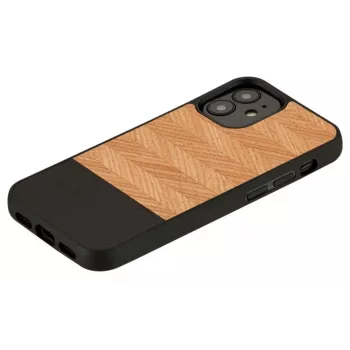 Aizsargājošs tālruņa maciņš Man and Wood iPhone 12 mini modelim Herringbone Nero Melns