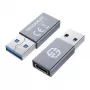 Kabeļa savienotāja pārveidotājs GRAUGEAR G-AD-CTA-10G USB-A uz USB-C sudraba krāsā