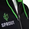 GamersWear SPROUT Basic rāvējslēdzēja kapuce ar rāvējslēdzēju, M izmērs, melna/zaļa