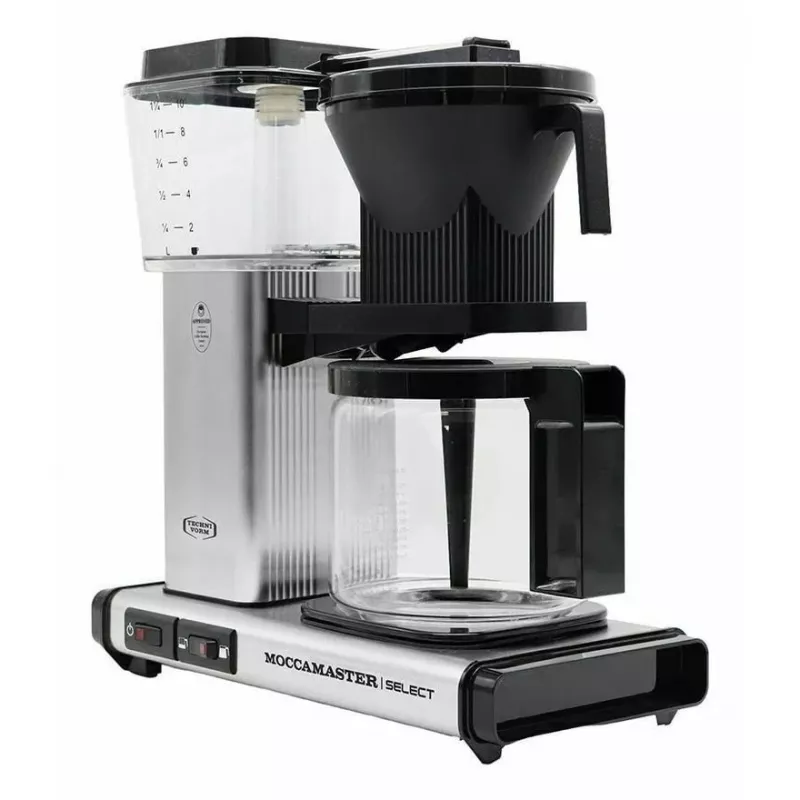Pilienveida kafijas automāts MOCCAMASTER KBG 741 — 1,25 L ūdens tvertne, 10 krūžu kanna, 1520 W, nerūsējošais tērauds/melns