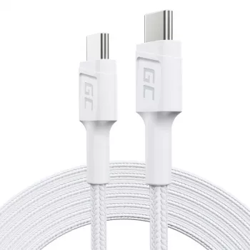 USB-C uz USB-C kabelis zaļa Cell KABGC29W 2 m, USB 3.2 Gen 1, 60 W PD, pīts TPE, balts