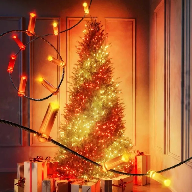 Twinkly Candies LED Ziemassvētku eglītes gaismiņas TWKC100RGB-T 6 M sveces formā