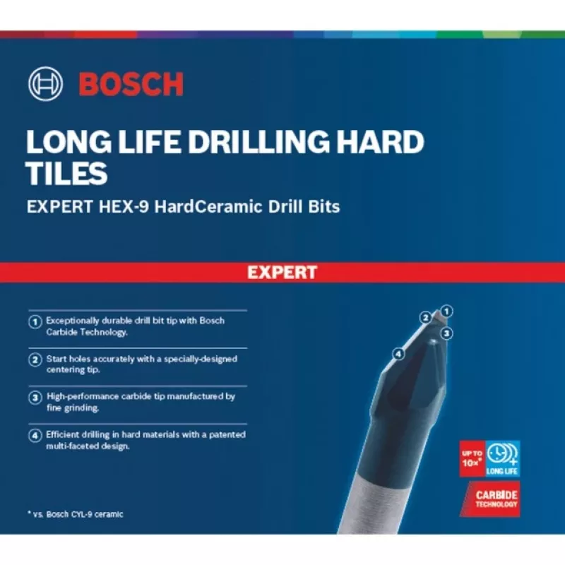 Bosch EXPERT HEX-9 HardCeramic urbju komplekts 5 gab.
