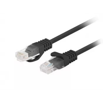 Patchcord, LANBERG, PCU6-20CC-0025-BK, RJ45, Cat.6, 0,25m, melns