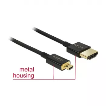 HDMI kabelis DeLOCK 85119 0.25m A tips D tips melns
