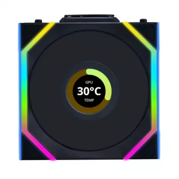 Fan Lian Li UNI FAN SL Wireless LCD 120 Melns 3 pcs