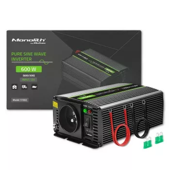 Qoltec Monolith tīkla adaptera invertors Auto 600 W 12 V