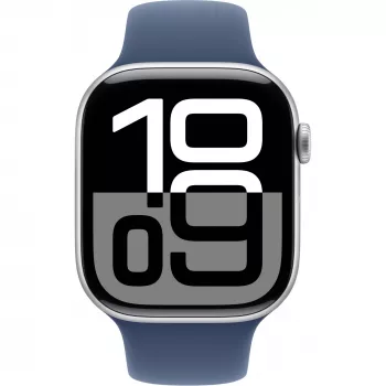 Apple Watch S10 Sudraba Alumīnija Sporta Siksniņa Denim - S/M GPS + Mobilais tīkls 46mm MWY03QF/A 2024