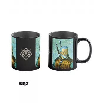 Karstuma reakcijas krūze Good Loot The Witcher 3 Game Art Chronicles - Geralt & Vincent van Gogh 450 ml Melns