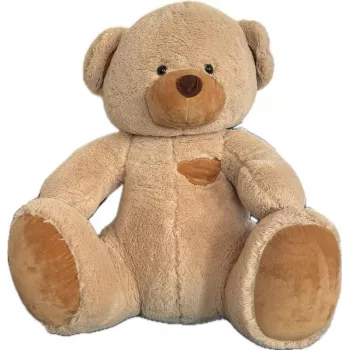 Plīša lācis TULILO Oktawian 75 cm krēmkrāsas – mīkstā rotaļlieta, 75 cm augstums, krēmkrāsa