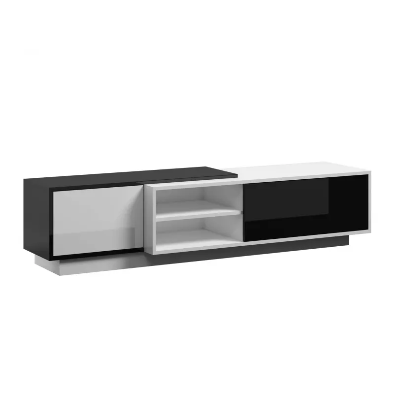 Cama TV skapis SIGMA1 180 balts/melns glancēts