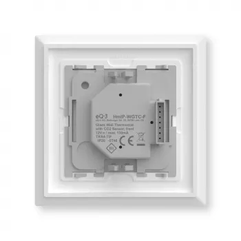 Stikla sienas termostats Homematic IP 161333A0 ar CO2 sensoru, digitāls RF, 230 V, 54,5×54,5×29 mm