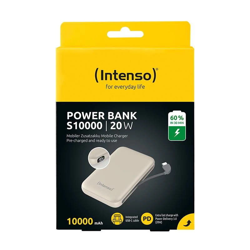 Ārējais akumulators USB 10000MAH/BEIGE S10000 7333031 Intenso