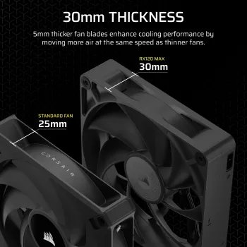 Ventilators Corsair iCUE LINK RX120 MAX 12 cm Melns 3 gab. 400–2000 RPM