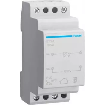 Hager drošības transformators 12 V 1,5 A ST320 (ST320)