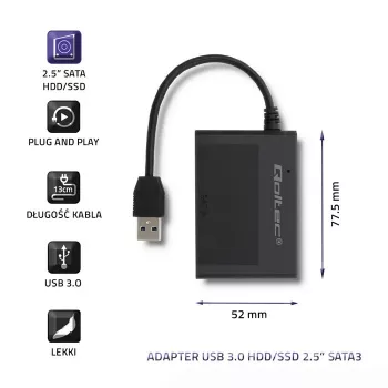 Cietā diska adapteris Qoltec USB 3.0 HDD/SSD
