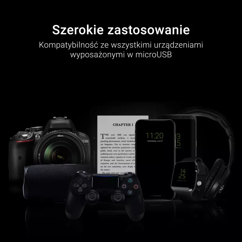 Matēts plakanais kabelis — USB-A uz Micro-USB