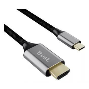 USB-C uz HDMI kabelis TRUST CALYX 25630, 4K (3840x2160), 2 m, melns, tēviņš–tēviņš