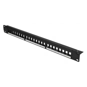Patchpanel Extralink 24-port U/UTP (UTP) modular, 1U, Melns, 482.6 mm width