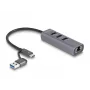 DeLOCK 64282 klēpjdatora dokstacija un portu replikators Vadu USB 3.2 Gen 1 (3.1 Gen 1) Type-C Pelēks (64282)