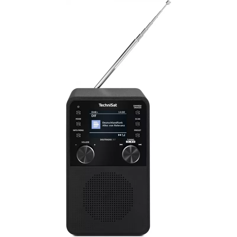 Digitālais radio TECHNISAT DigitRadio 317 — melns, FM un DAB+ uztveršana