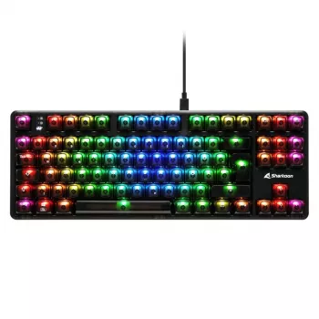 Mehāniskā spēļu tastatūra Sharkoon Crystal Shark Melns DE ar RGB apgaismojumu