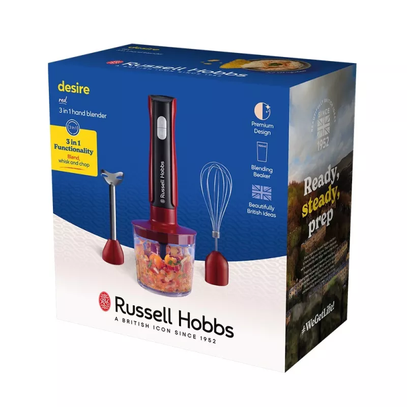 Russell Hobbs 27140-56 blenderis 1 L pārnēsājams blenderis 500 W melns, sarkans, caurspīdīgs