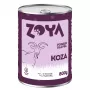 Mitrā suņu barība ZOYA Goat 800 g kārba — pilnvērtīgs uzturs pieaugušiem suņiem ar kazas gaļu, 84% mitruma, 7,4% olbaltumvielu