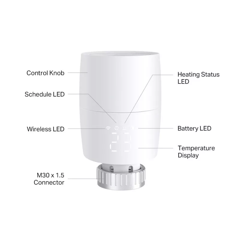 TP-Link Kasa KE100 viedais termostatiskais radiatora ventilis