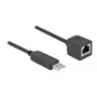 Seriālais savienojuma kabelis DeLOCK 64163 USB 2.0 Type-A uz RS-232 RJ45 50 cm melns