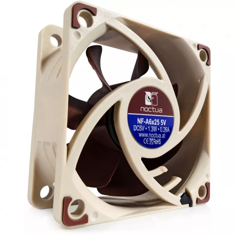 Datora korpusa ventilators Noctua NF-A6x25 5V — 60 mm, 3000 apgr./min, 29,2 m³/h, balts