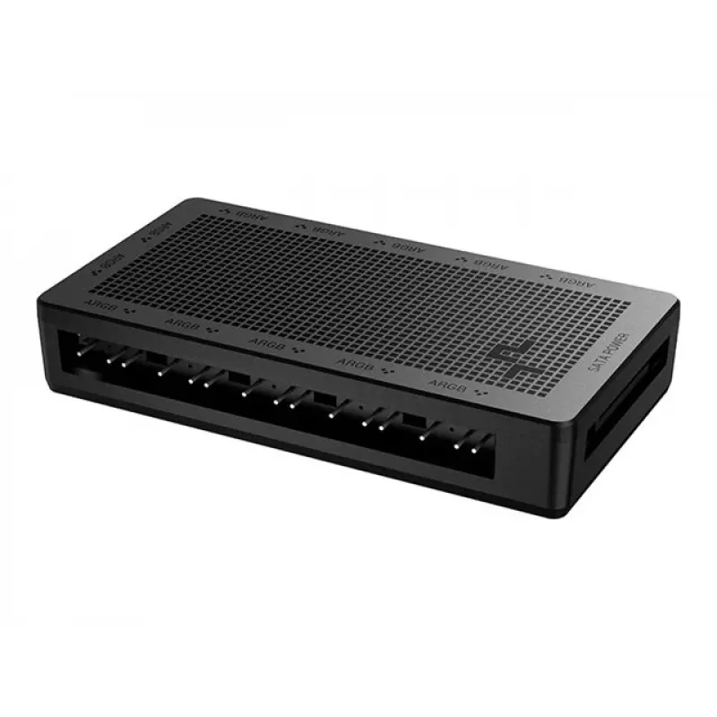 DeepCool RGB Hub SC700 12-Port Addressable RGB Hub, 12 ARGB 3-pin Ports, Magnetic Mount, Melns, 45×84×15 mm