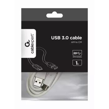 USB datu kabelis Gembird USB A uz USB C 1 m, USB 3.2 Gen 1, balts