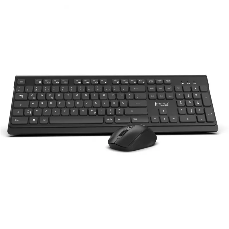 Inca IWS-519 klaviatūra ar peli biroja RF bezvadu QWERTY turku melna