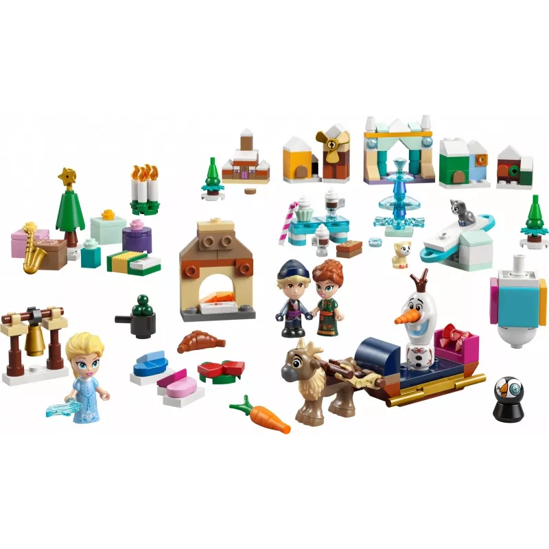 LEGO Disney Frozen Adventes kalendāra 2025 konstrukciju rotaļlieta, komplekts 43273 — 231 detaļa, 4 minifigūriņas, vecumam 5+