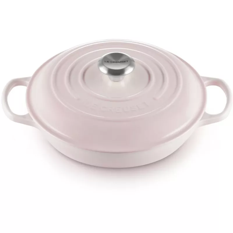 Le Creuset Signature 26 cm Gourmet Professional katls rozā krāsā