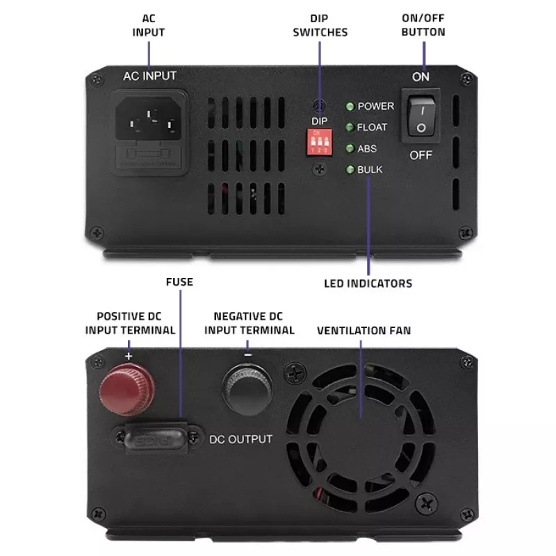 Lādētājs QOLTEC Monolith 20A 12V LiFePO4, AGM, GEL, SLA akumulatoriem