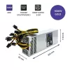 Qoltec 50177 PCI-E barošanas avots Smart 1600W | 80 Plus Gold - Data mining