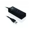 USB 3.2 Gen 1 Type-A 4 portu centrmezgls IBOX IUH3FB, 5000 Mbit/s, melns, 0,5 m kabelis