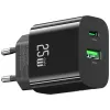 USB lādētājs usams USA001629 25W 1xUSB-C + 1xUSB-A ātra uzlāde