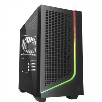 PC korpuss Sharkoon J1000 ARGB mATX — vidus torņa mikro-ATX šasija ar ARGB apgaismojumu