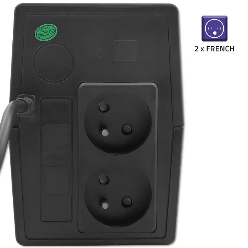Qoltec 53774 nepārtrauktās barošanas avots (UPS) Line-Interactive 1 kVA 600 W 1 maiņstrāvas kontaktligzda