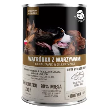 Mitrā suņu barība PetRepublic PET REPUBLIC Adult Medium & Large Aknas ar dārzeņiem 1250 g