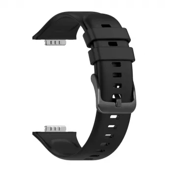 Silikona siksniņa FIXED Huawei Watch Fit 2 — melna, rezerves mīksta elastīga josla